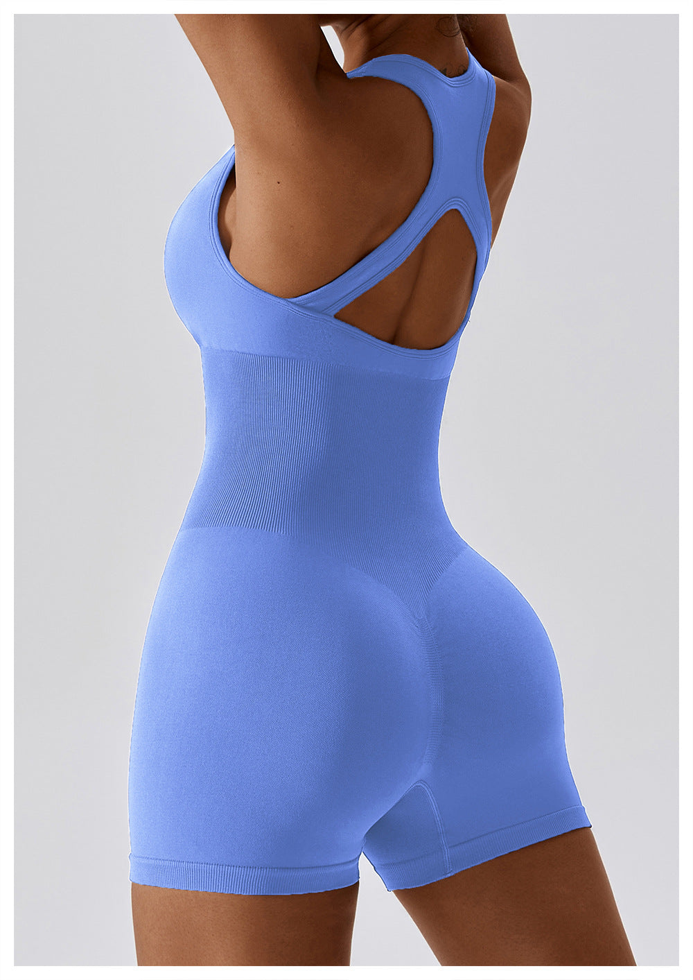 High Elastic One-Piece Beauty Back Yoga Clothes Belly Contracting Close-Fitting One Piece Seamless Yoga Jumpsuit Women