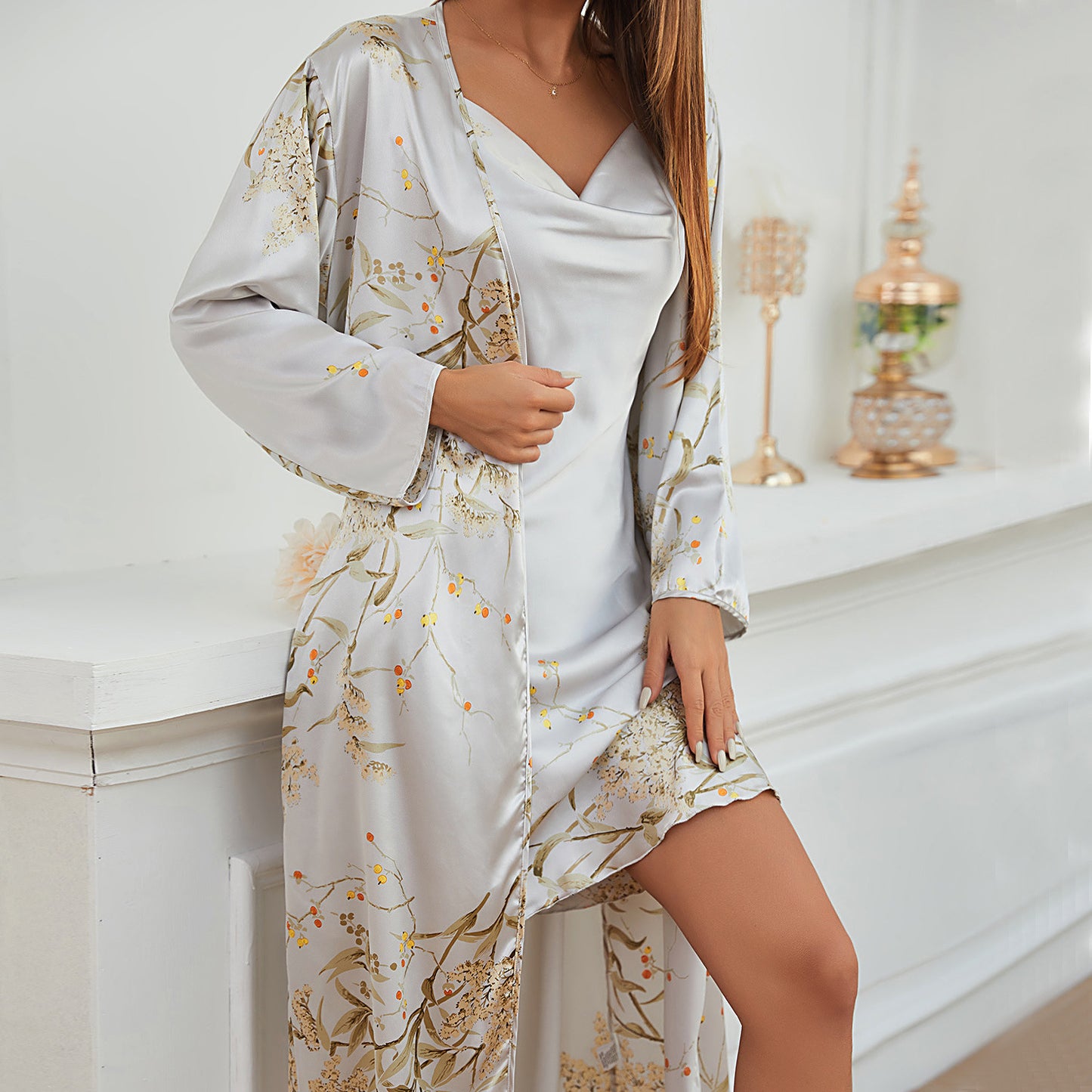 Four Seasons Home Wear Lace Up Nightgown Pajamas