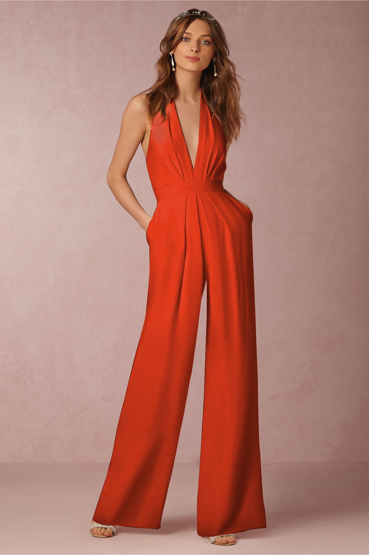 Spring Casual Jumpsuit Sexy Sleeveless Halter Jumpsuit