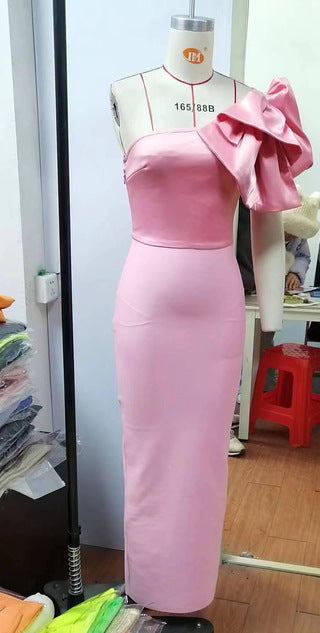 Pink Bandage Maxi Dress Pink