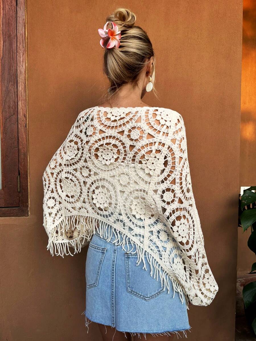 Women Summer Vacation Long Sleeve Solid Short Top