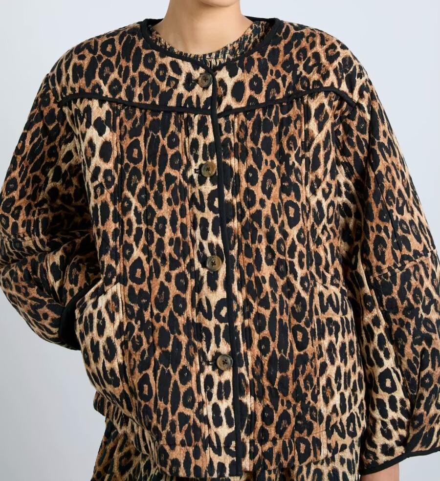 Autumn Leopard Print Jacket Loose Long Sleeve Single Row Multi Buckle Coat Trendy