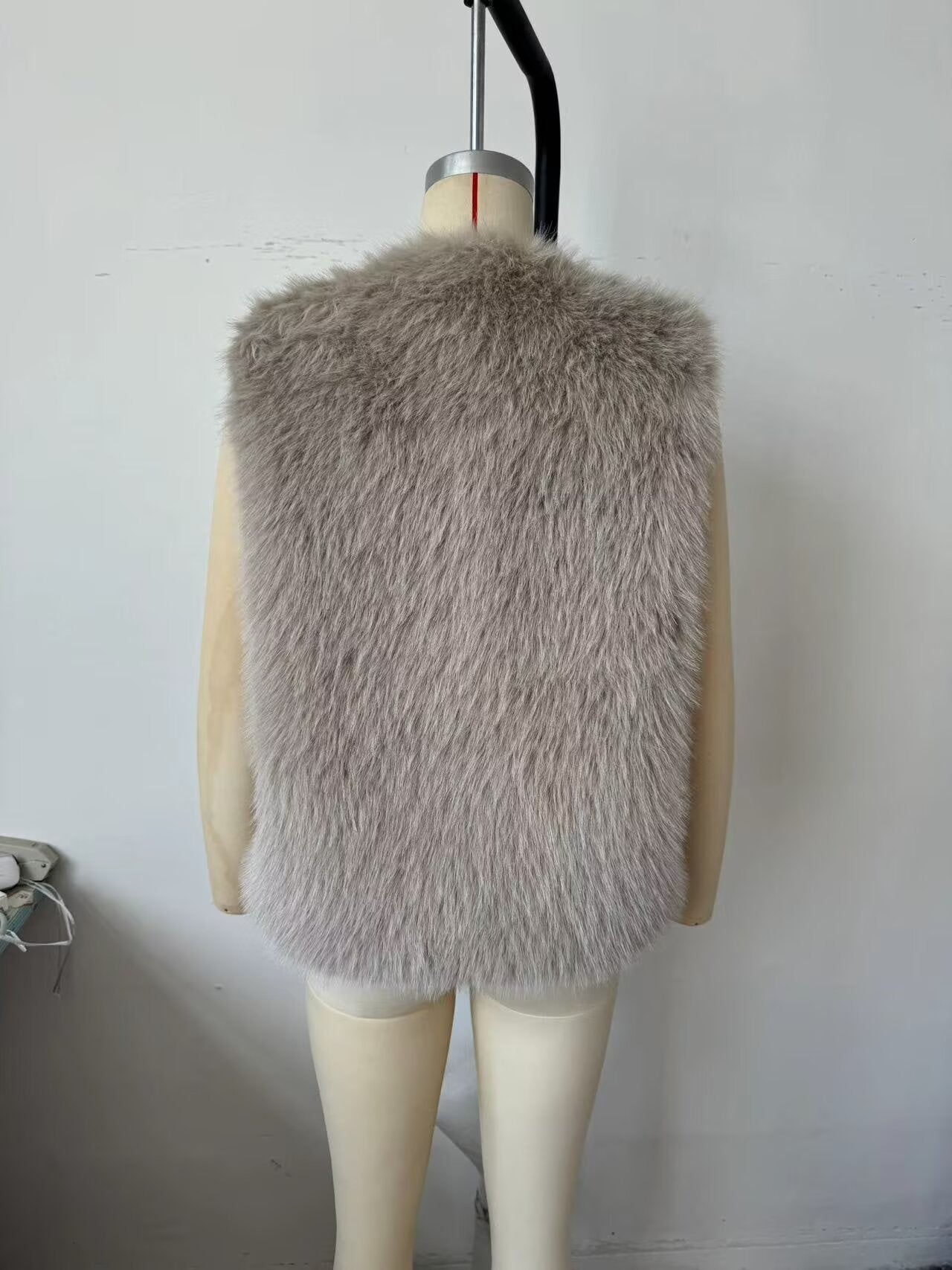 Winter Women Clothing Artificial Fur Horn Button Vest Jacket