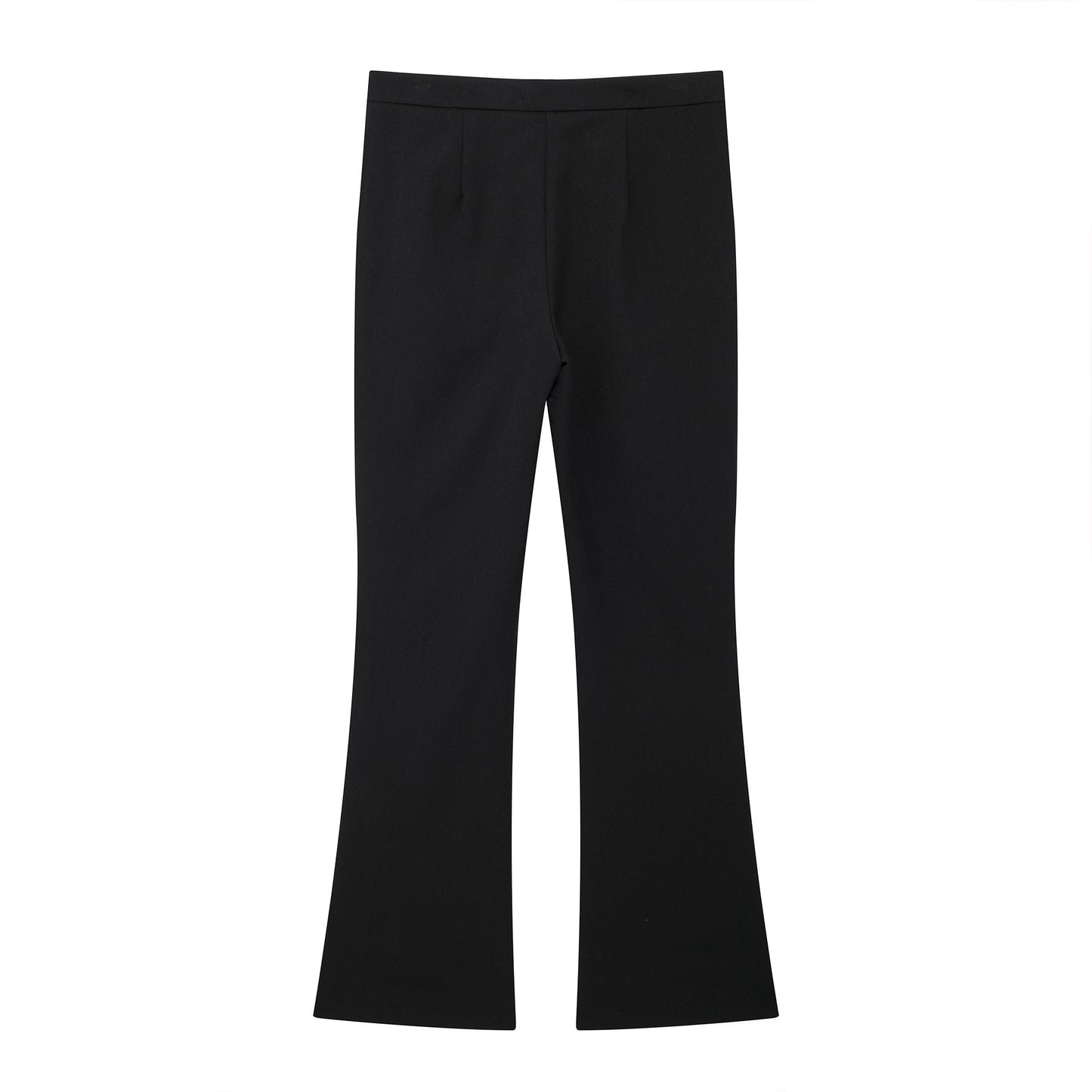 Fall Women Clothing Slim Fitting Simple All Match Ribbed Ankle Pants