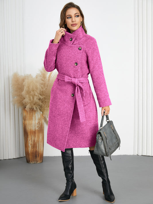 Winter Women Clothing Slim Woolen Coat Series Belt Overcoat Coat Popular