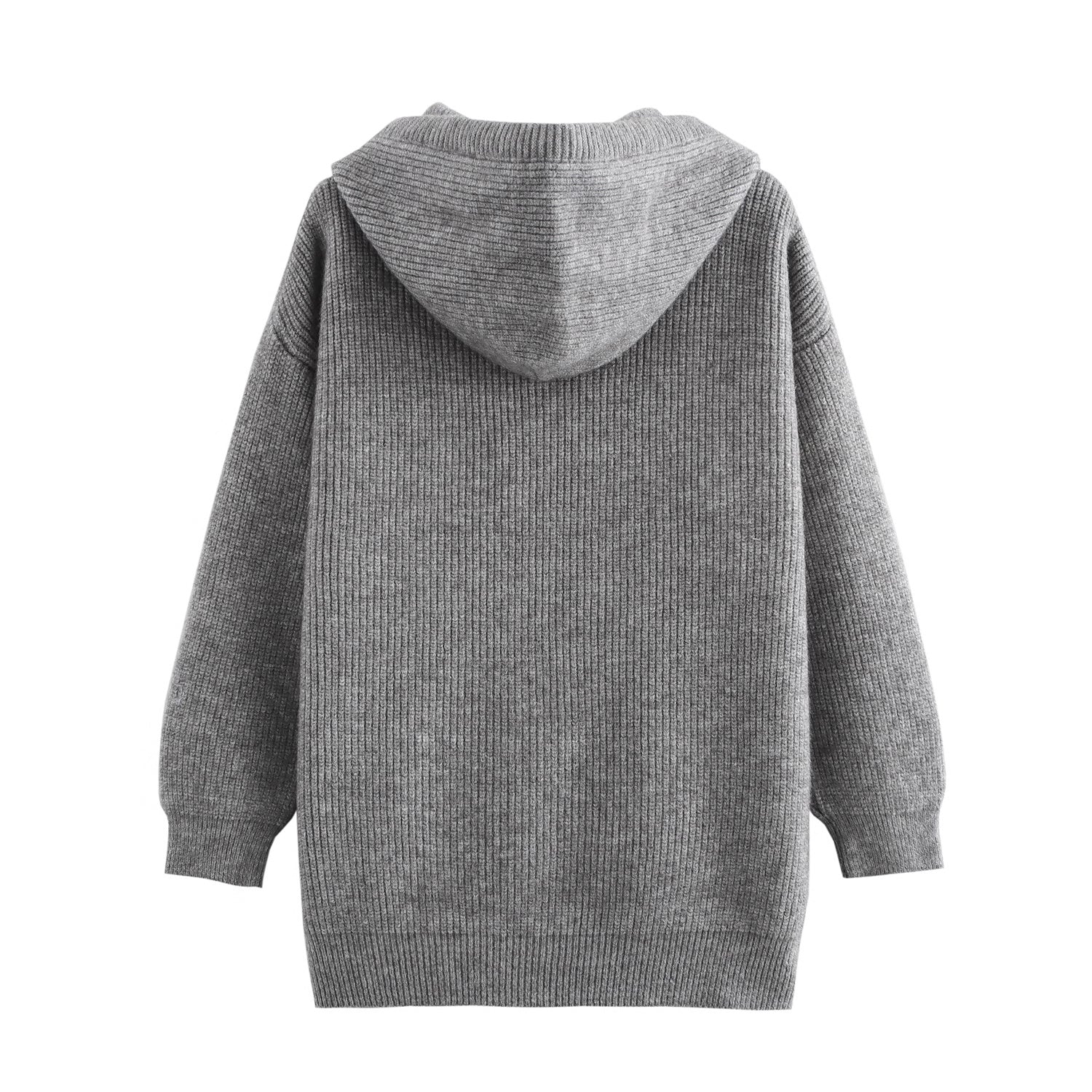 Autumn Winter Lazy Wind Sweater Hoodie Loose Simple Button Hooded Pullover Sweater