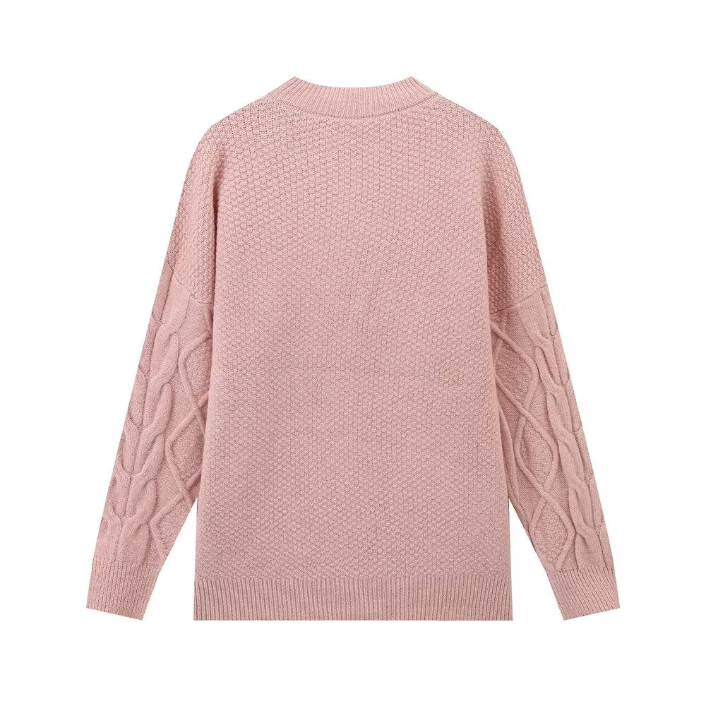 Women Clothing Simple Wheat Pullover Sweater Casual Sweater