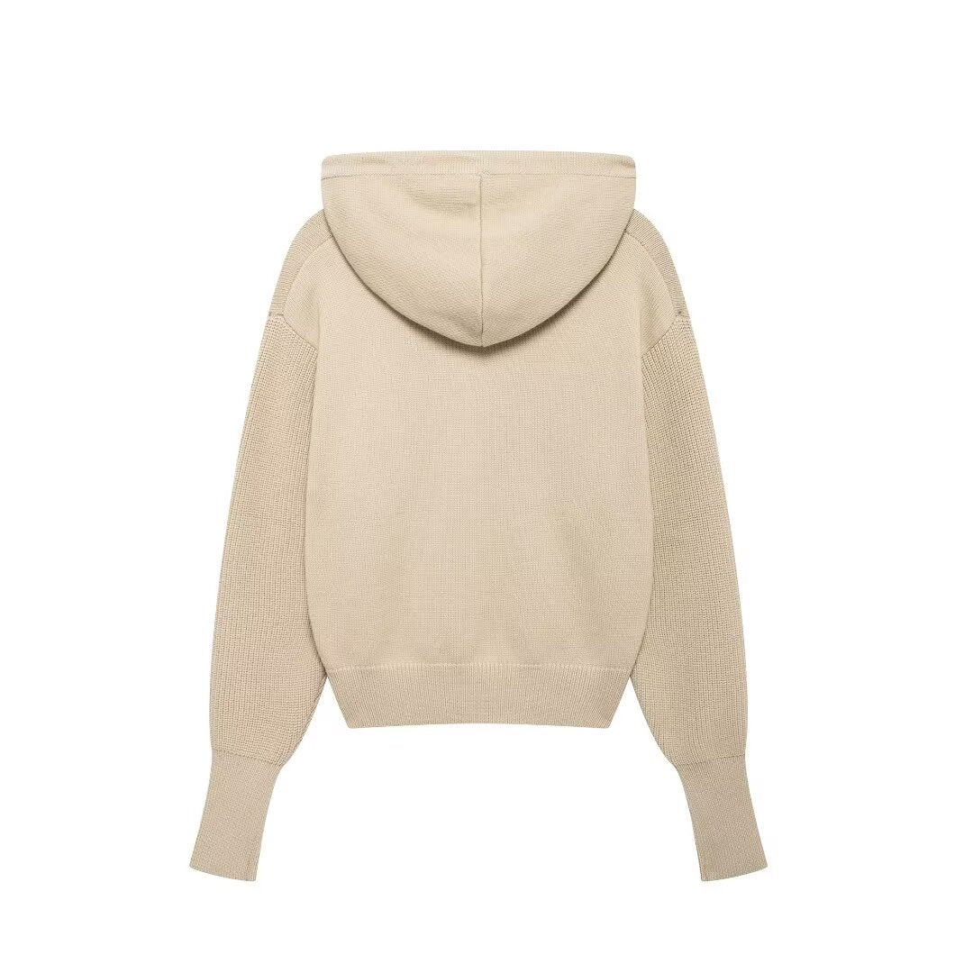 Fall Women Clothing Hooded Knitted Sweater Women