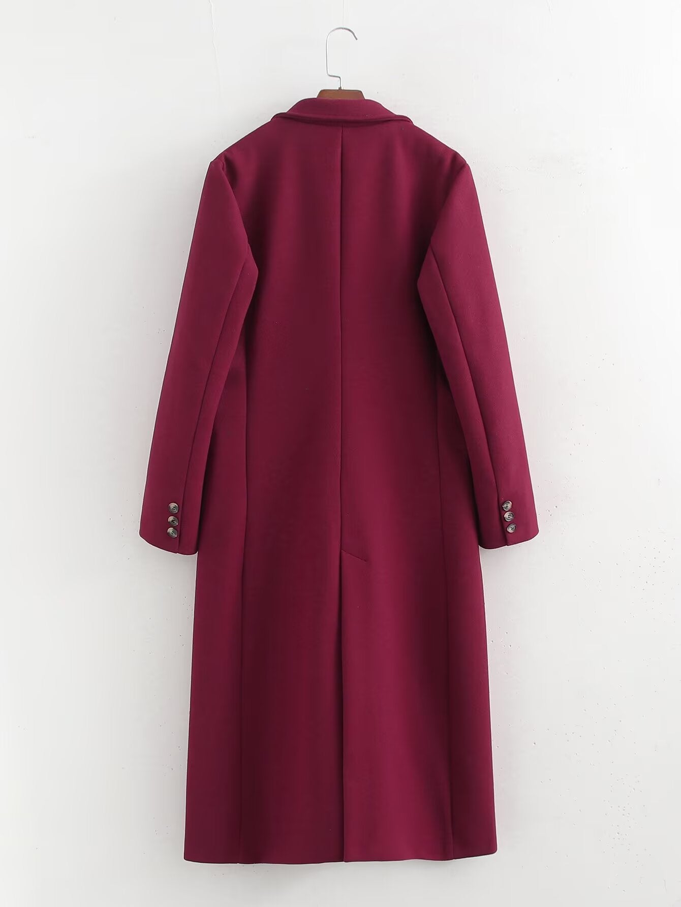 Red Woolen Coat for Women Autumn Winter Hepburn Korean High Grade Slimming Long Baggy Coat