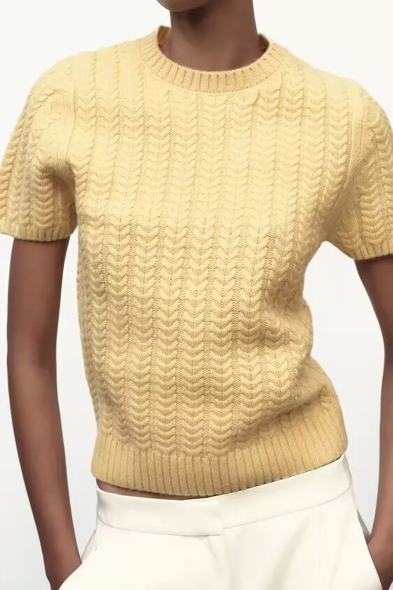 Women Clothing Fashionable Fashionable Wool Eight Strand Woven Top