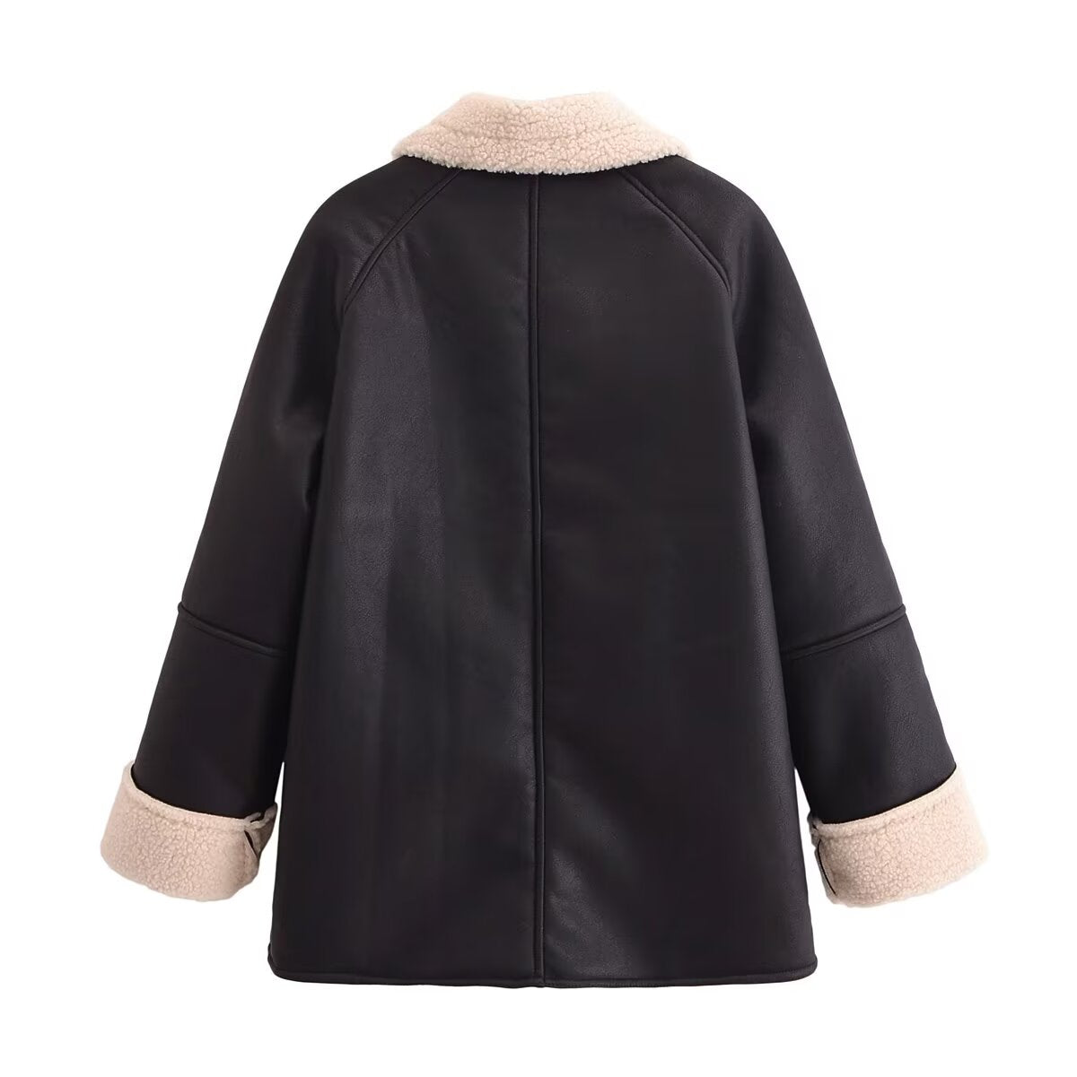 Fall Faux Shearling Jacket Long Sleeved Double Sided Jacket Women Clothing