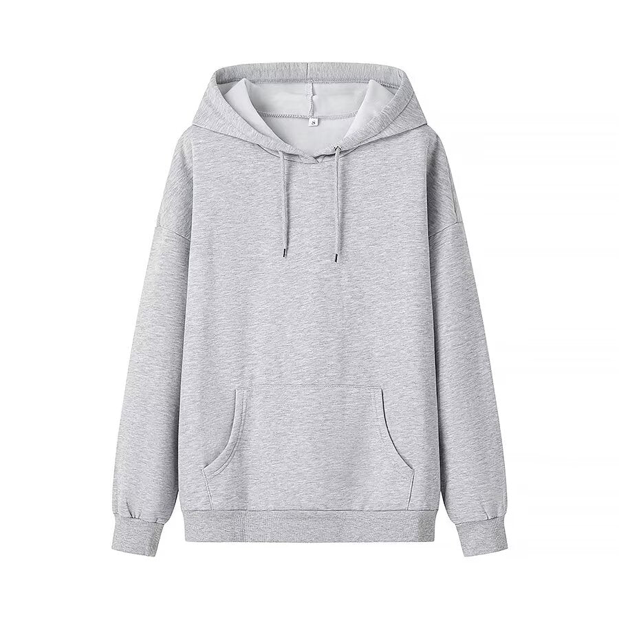 Winter Women Casual Drawstring Pocket Decoration Long Sleeve Hooded Fleece Lined Sweater