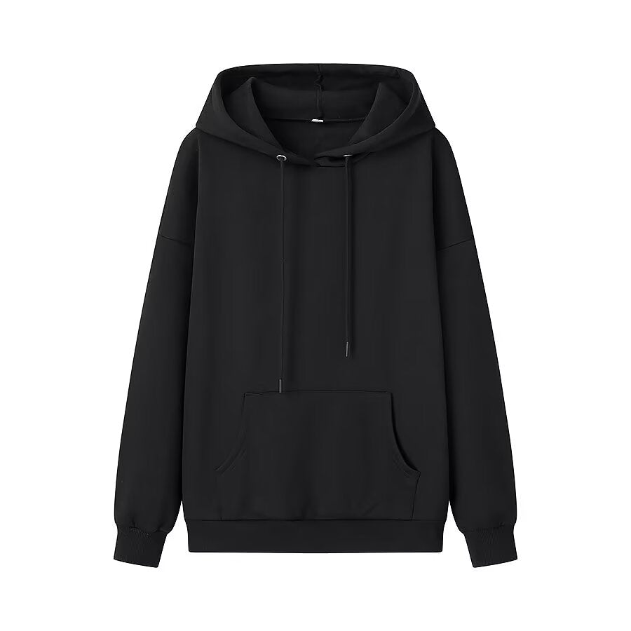 Winter Women Casual Drawstring Pocket Decoration Long Sleeve Hooded Fleece Lined Sweater