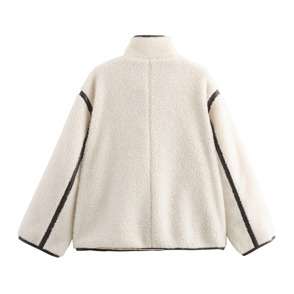 Women Loose Imitation Lamb Wool Stand Collar Coat