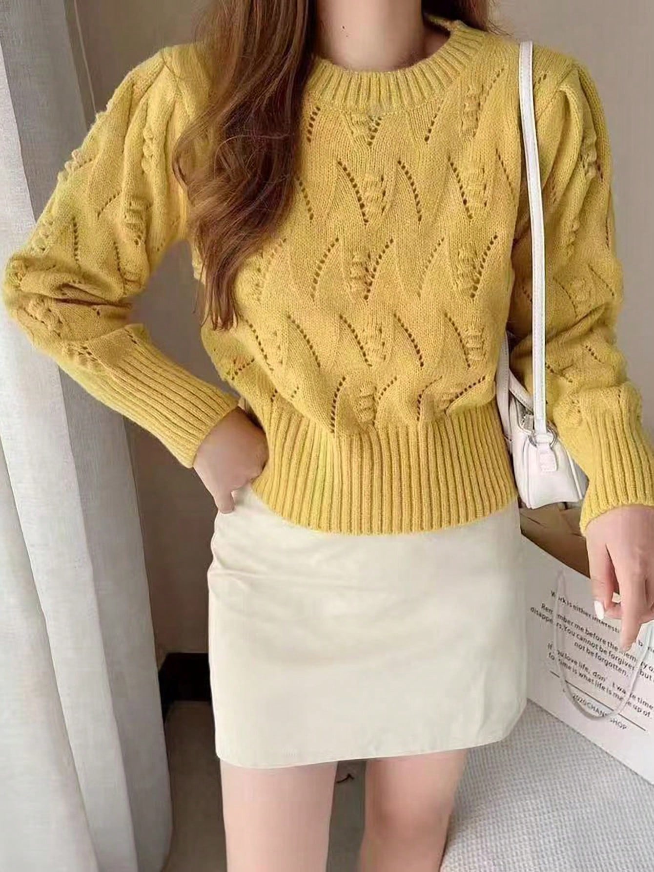 Tight Hollow Out Cutout Pullover Sweater Women Autumn Winter Lady Gentle Knitted Bottoming Shirt Western Inner Wear