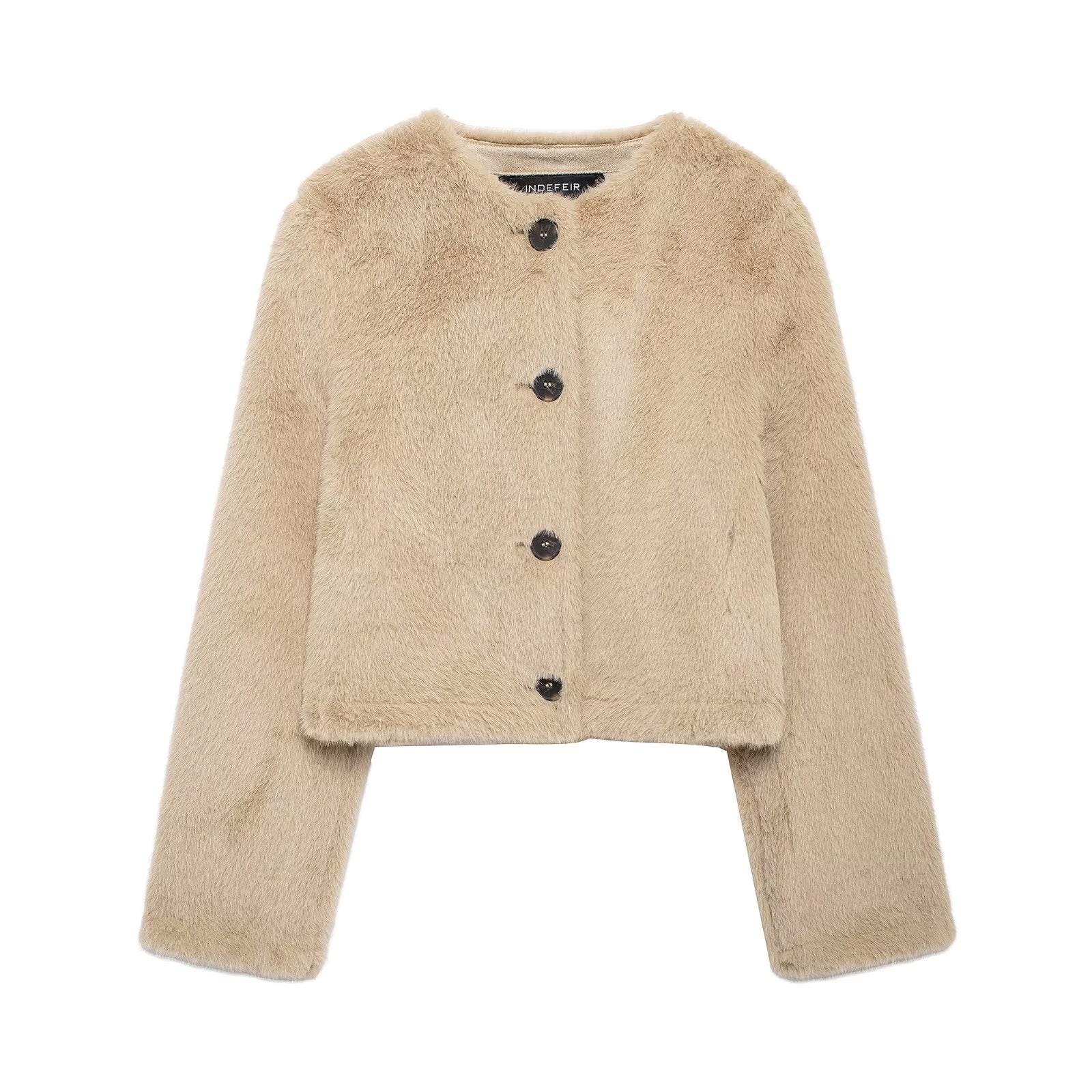 Fall Artificial Fur Short Jacket Women Clothing