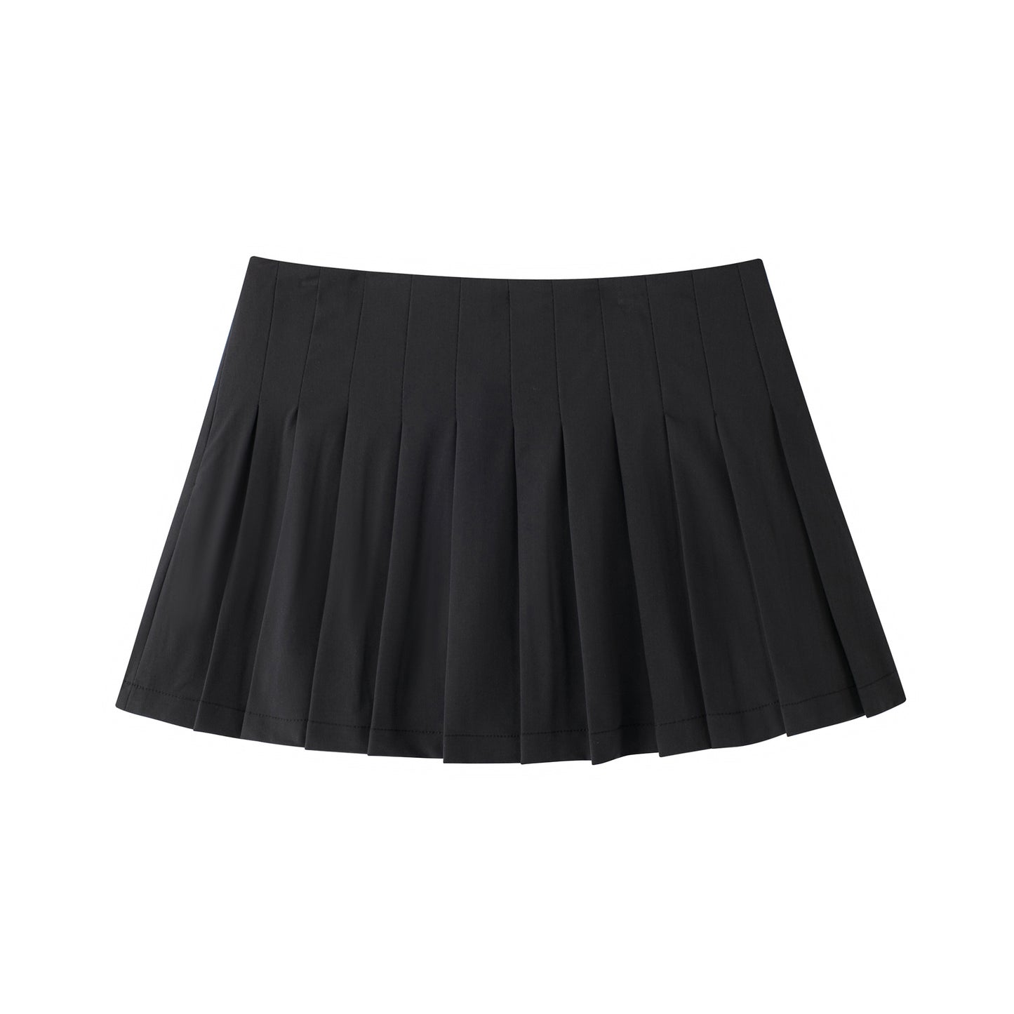 Women Clothing Spring Autumn Fashionable Temperamental All Match High Waist Pleated Skirt Black