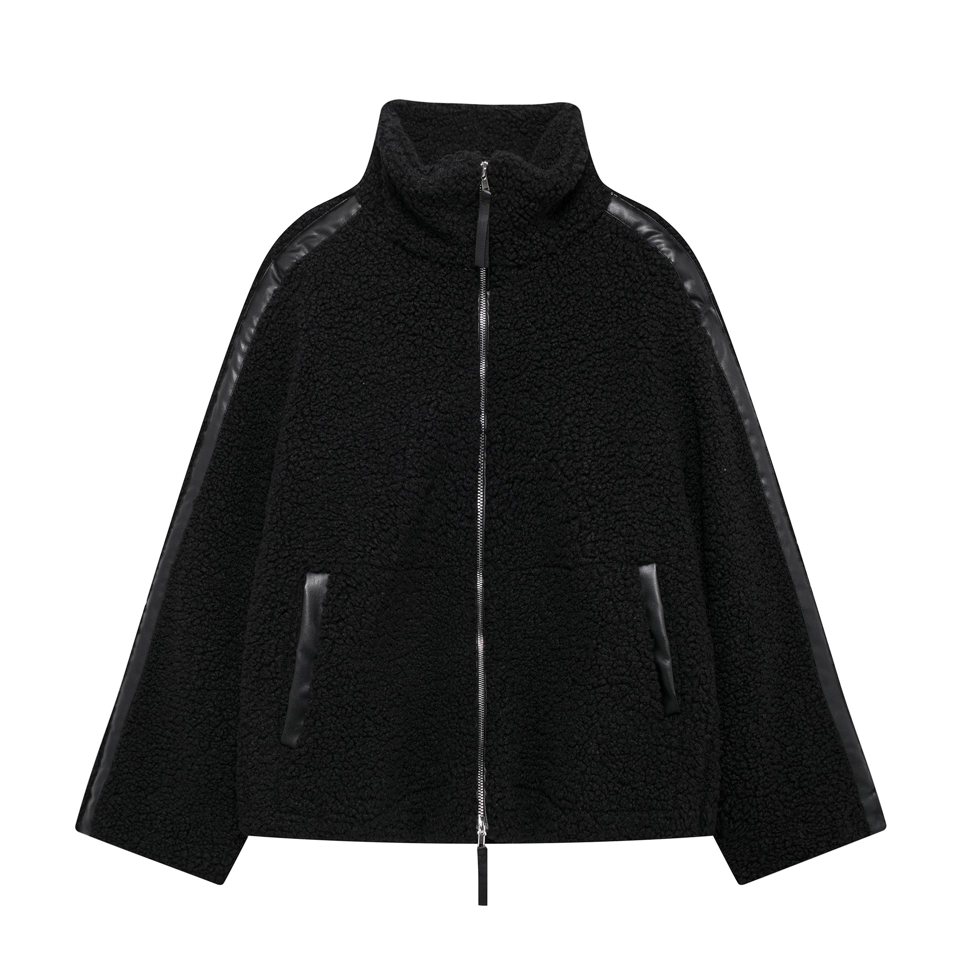 Women Clothing Autumn Winter Loose Teddy Plush Outdoor Casual Zipper Coat