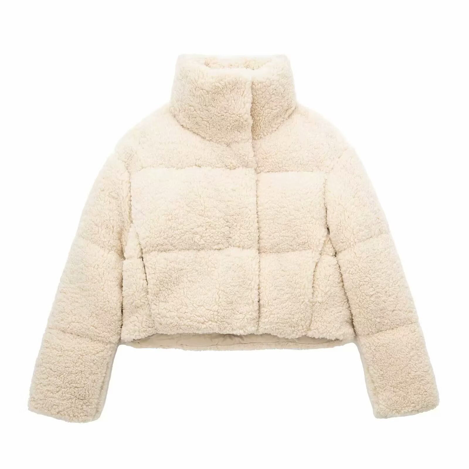 Women Clothing Winter Artificial Lamb Wool Thick Fleece Cotton Padded Jacket Warm Short Coat