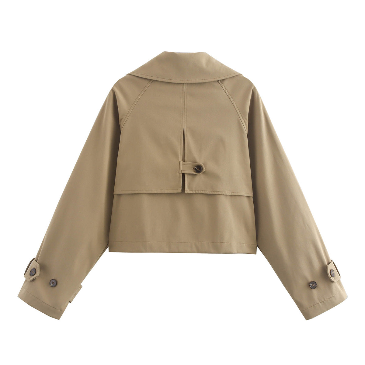 Fall Women Clothing Simple Trench Coat Short Jacket