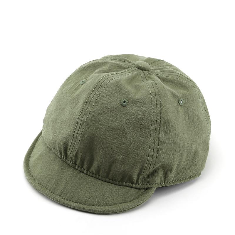 Trend Solid Color Light Board Good Washed Short Brim Baseball Cap Street Women Sun Protection Sun Hat Male Baseball Cap One Size Army Green