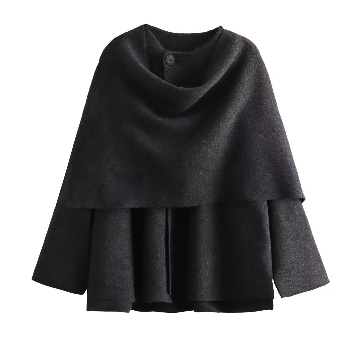 Women Clothing Asymmetric Scarf Short Knitted Coat