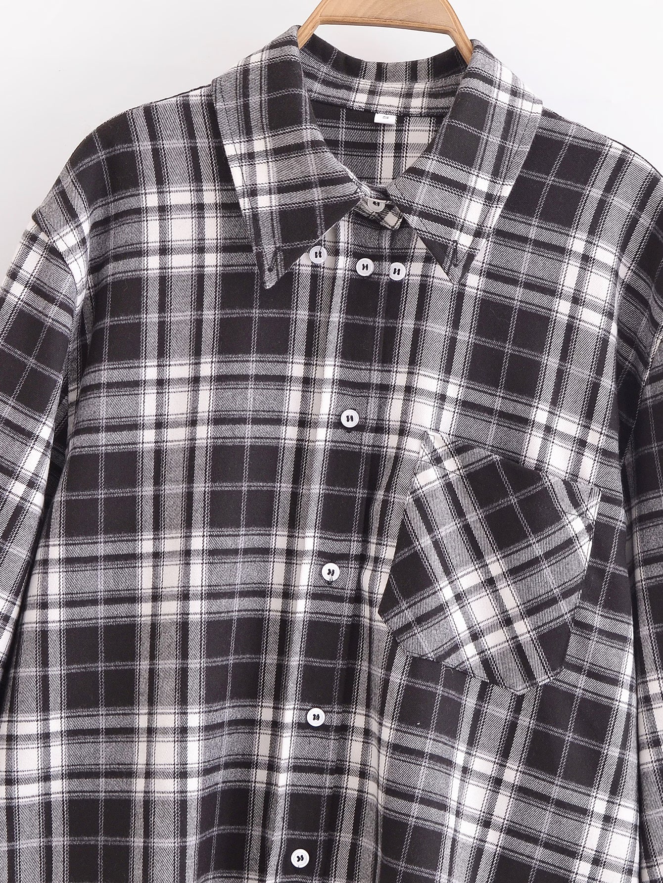 Women All Match Casual Plaid Long Sleeve Collared Shirt Sets