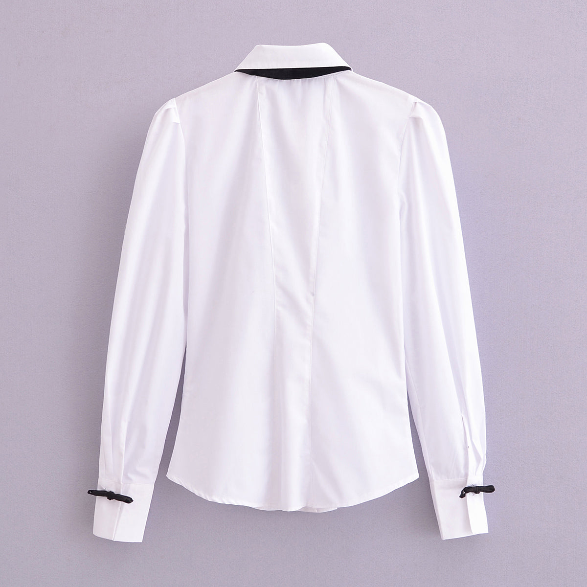 Winter Women Clothing Velvet Bowknot Decoration Office Shirt