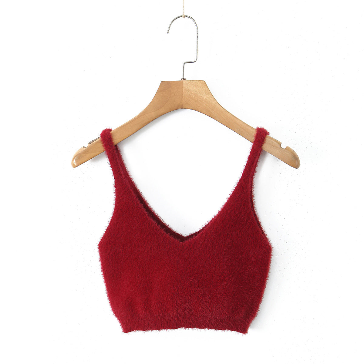 Women Clothing Christmas Red Year Mohair Suspender Shorts Cardigan Sets