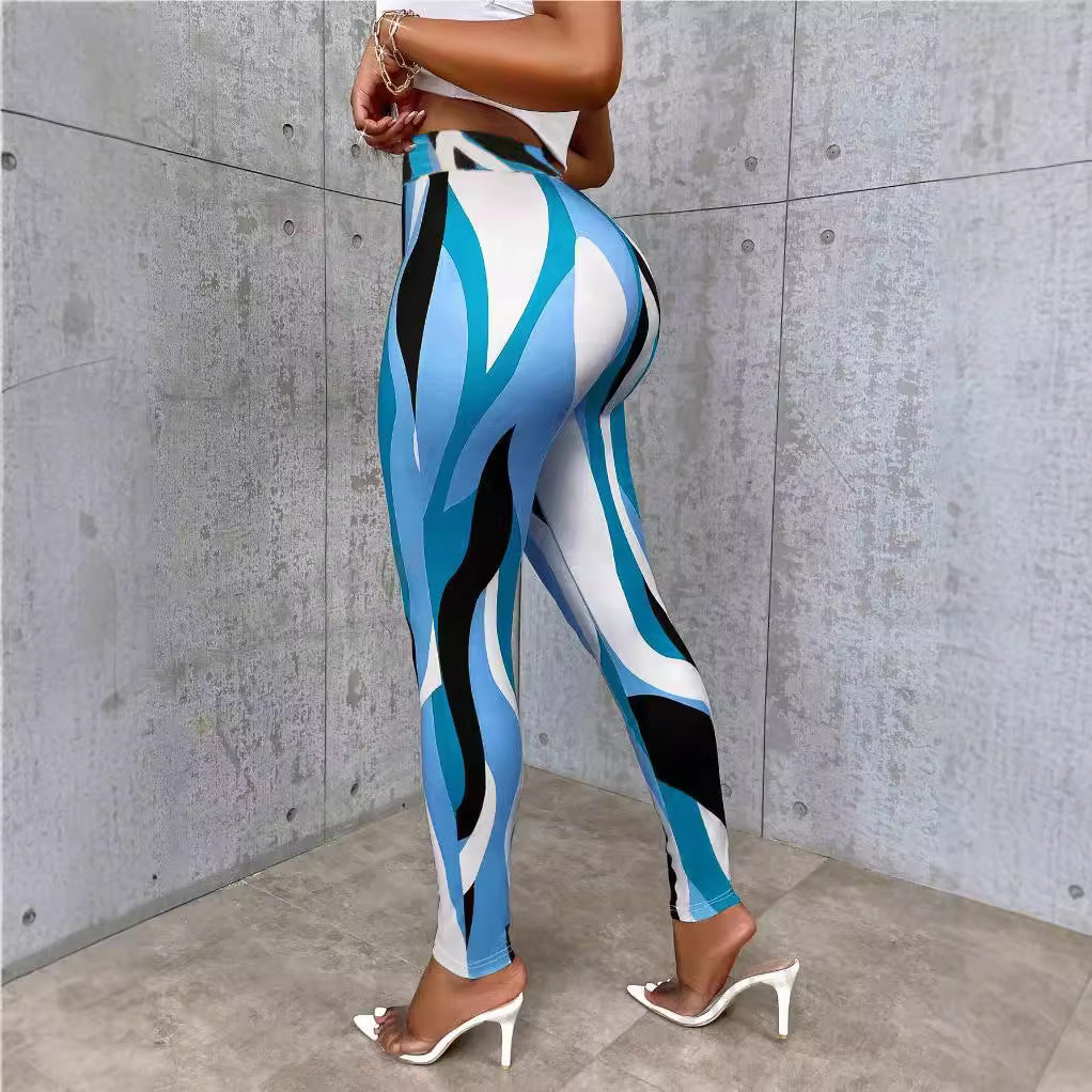 Women Clothing Slim Fit Straight Pants Cashmere Thick Warm Hip Lifting Waist Slimming Warm Keeping Pants Cropped Pants