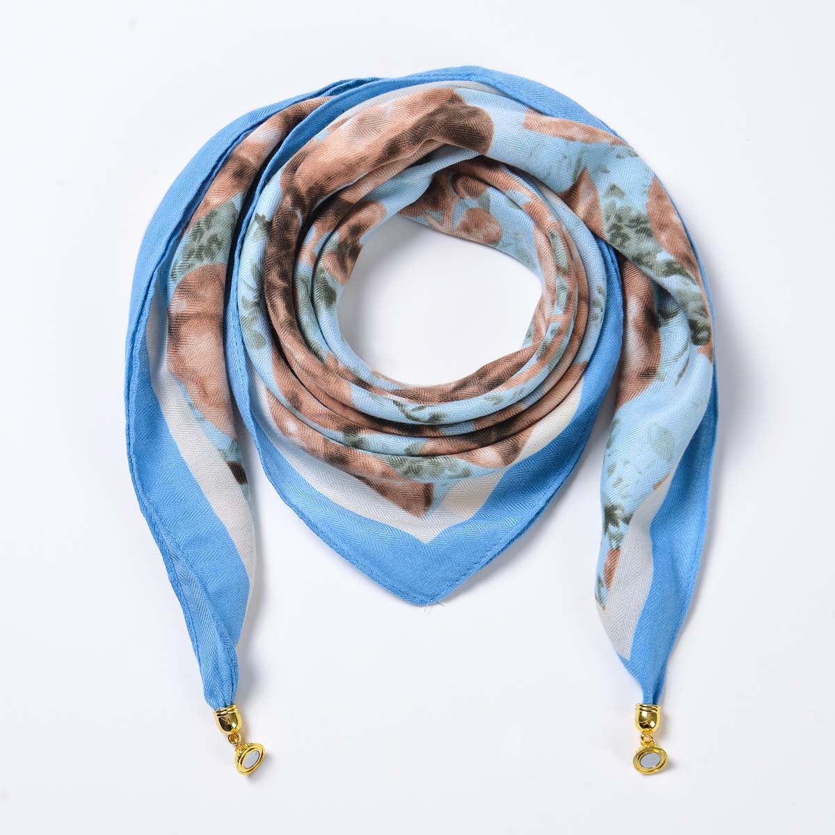 Magnetic Buckle Multi Functional Triangle Neck Scarf Women Velvet All Match Decorative Scarf