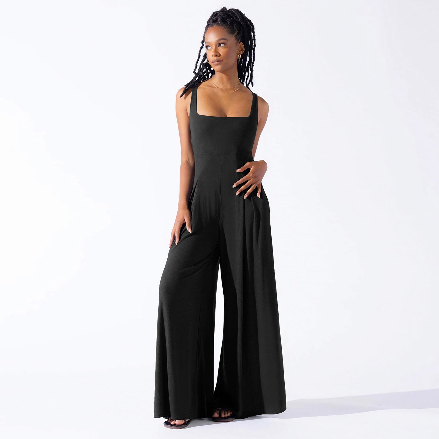 Casual Knitted Sexy Sling Wide Leg Jumpsuit Summer Women Clothing