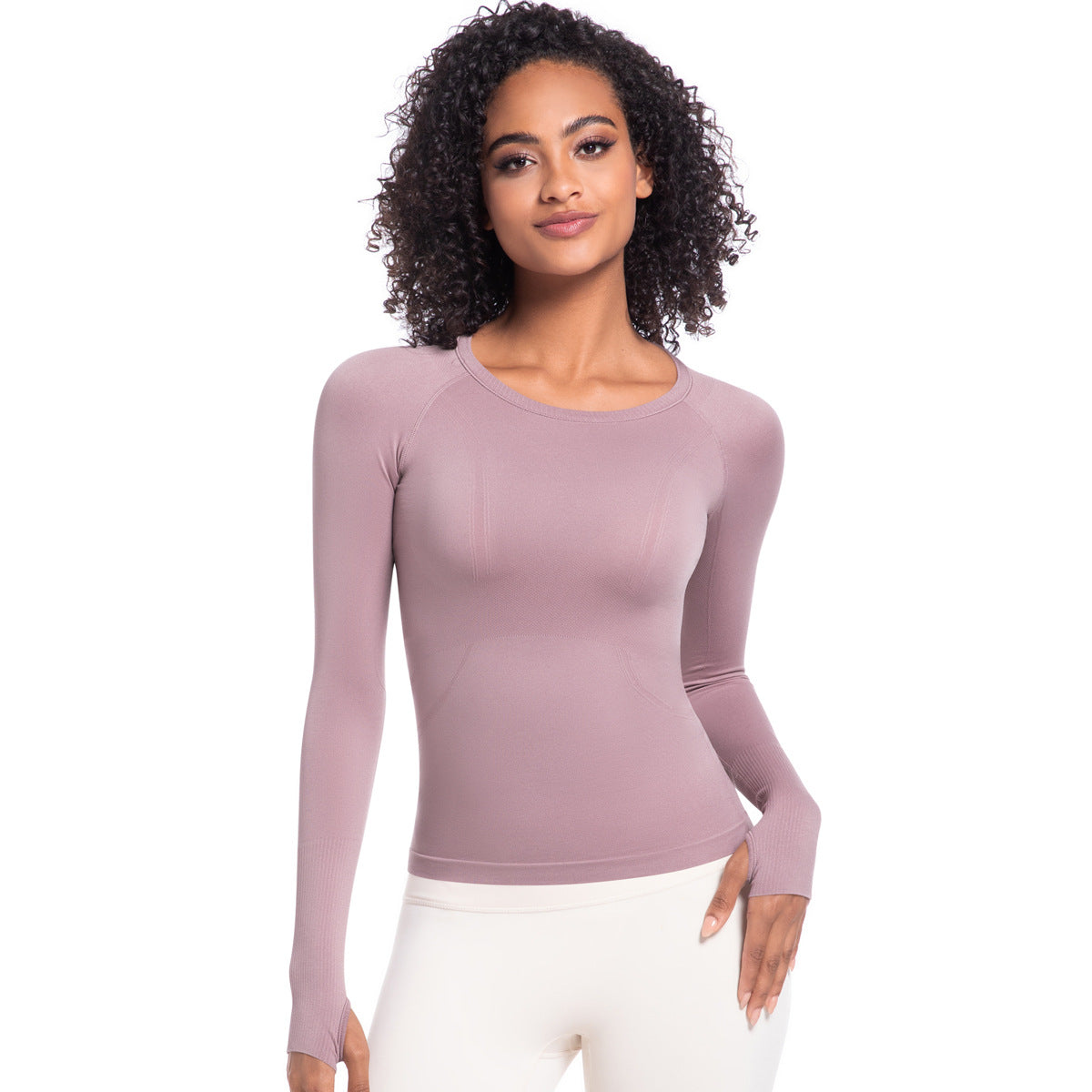 Arrival Women Long Sleeve round Neck Exercise T shirt Running Fitness Top Skin Friendly Slim Breathable Yoga Long Sleeve Pink