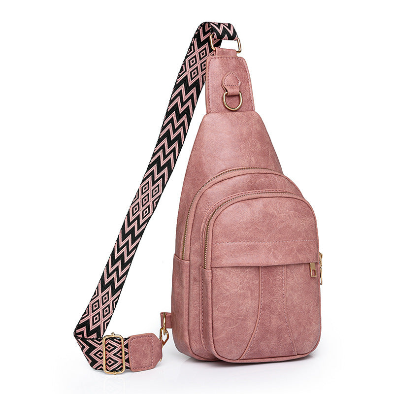 Bag Women Korean Casual Messenger Bag Women Retro Soft Leather Shoulder Bag One Size Pink