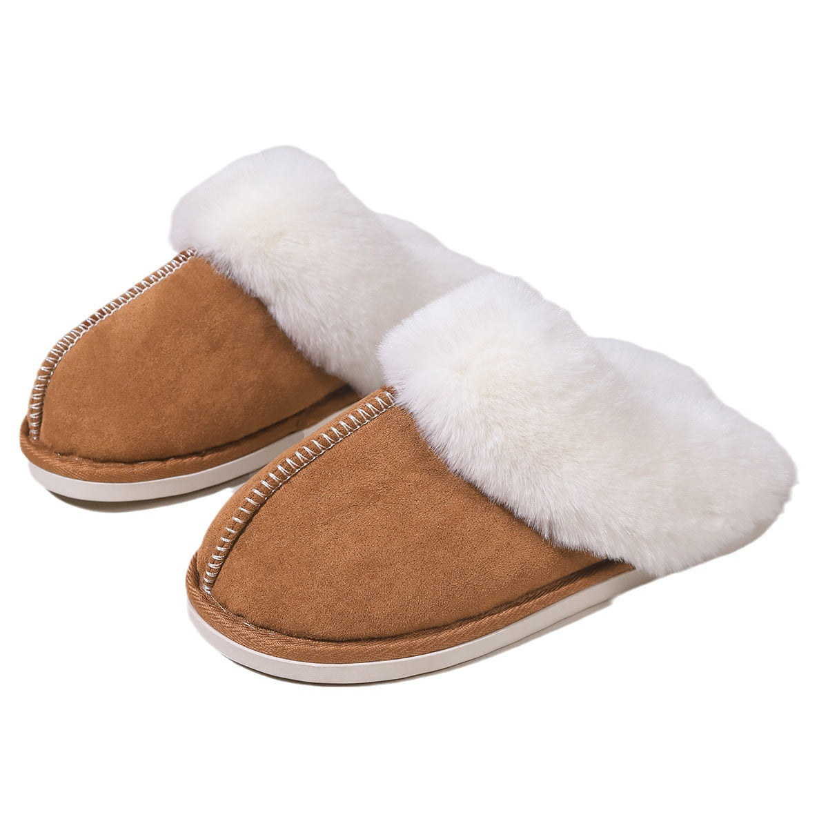 Fluffy Slippers Autumn Winter Warm Slugged Bottom Home Thickened Fleece Slippers Home Indoor Cotton Slippers