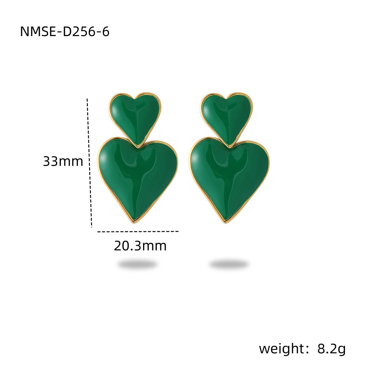 Stainless Steel Dripping Love Heart Earrings Vacuum Gold Plated Earrings One Size NMSE-D256-6