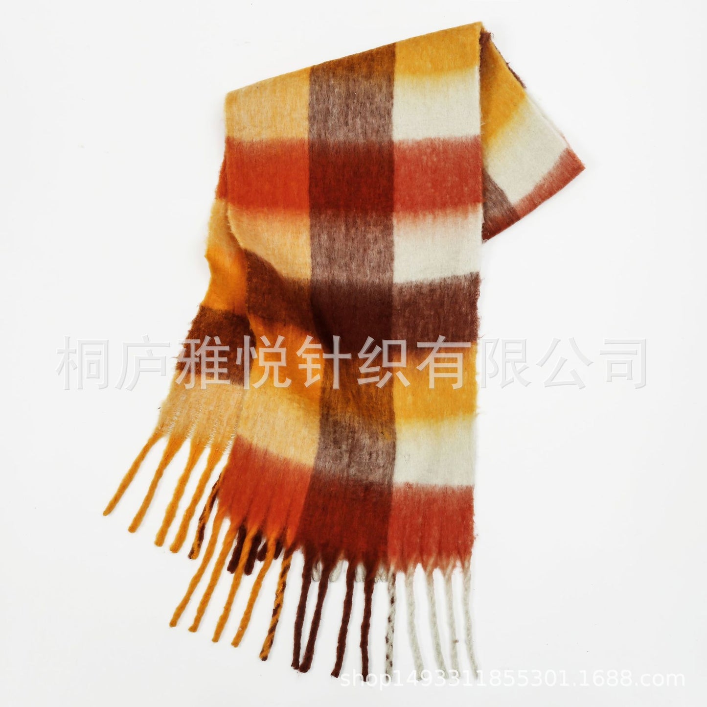 High Grade Color Plaid Scarf Women Winter Warm Scarf Mohair Thickened Scarf Shawl One Size Multi24