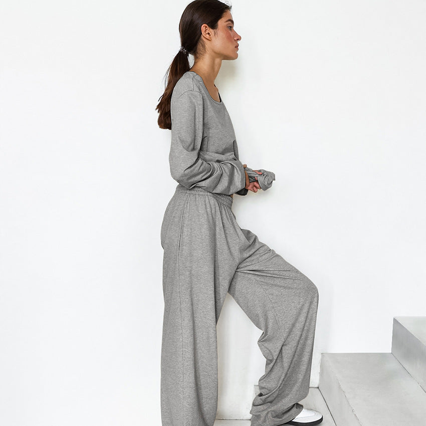 Autumn Loose Casual Simple Homewear Women Long Sleeved Trousers Comfortable Pajamas