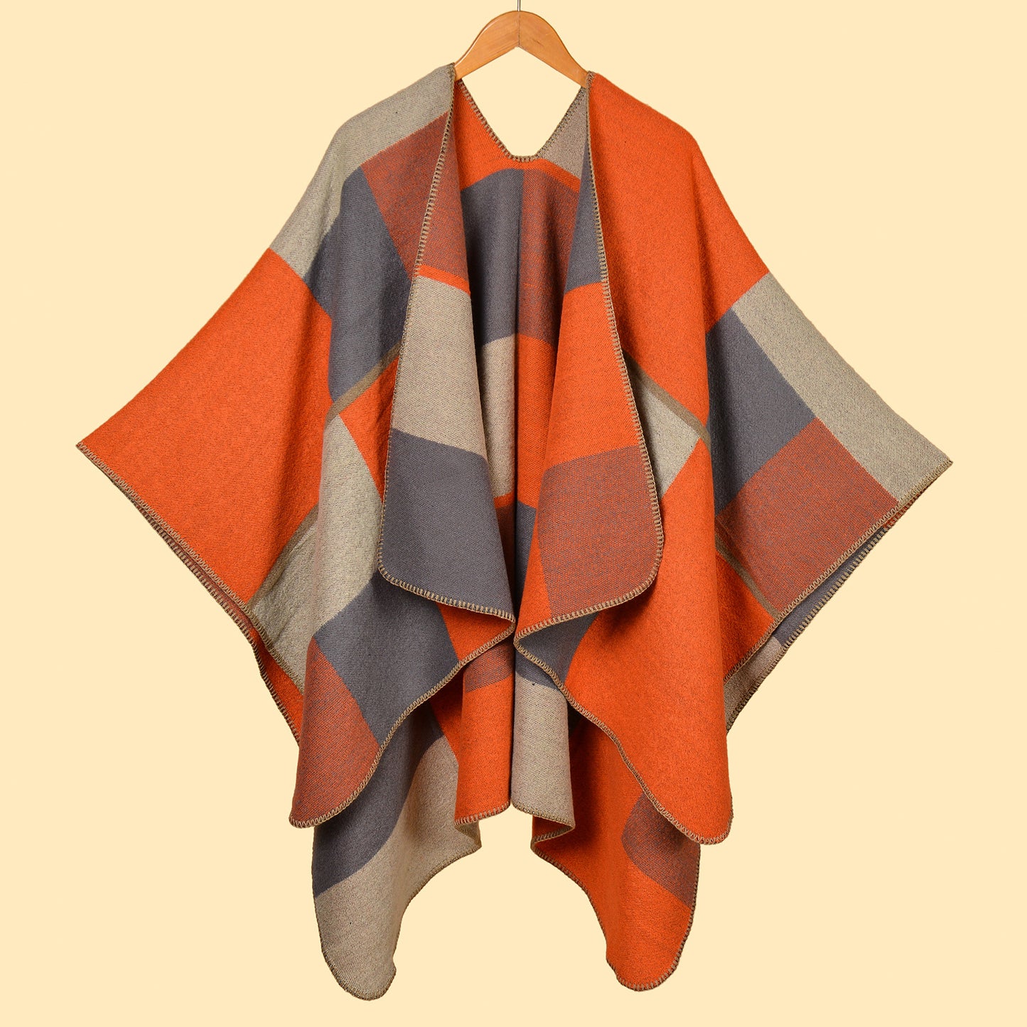 Women Scarf Shawl Creative Cashmere Jacquard Split Thickening Cloak Air Conditioning Warm Shawl One Size Multi5