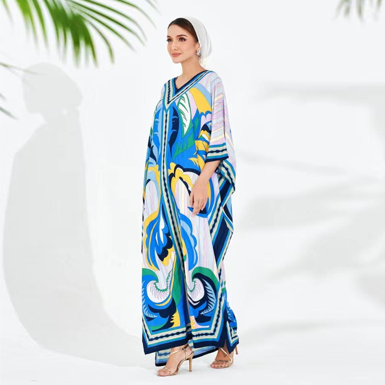 Summer Women Wear Printed Beach Dress Middle East Indonesian Dress