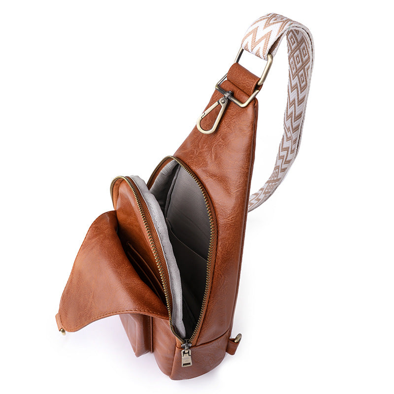 Soft Leather Chest Bag Retro Women Bag Crossbody Bag