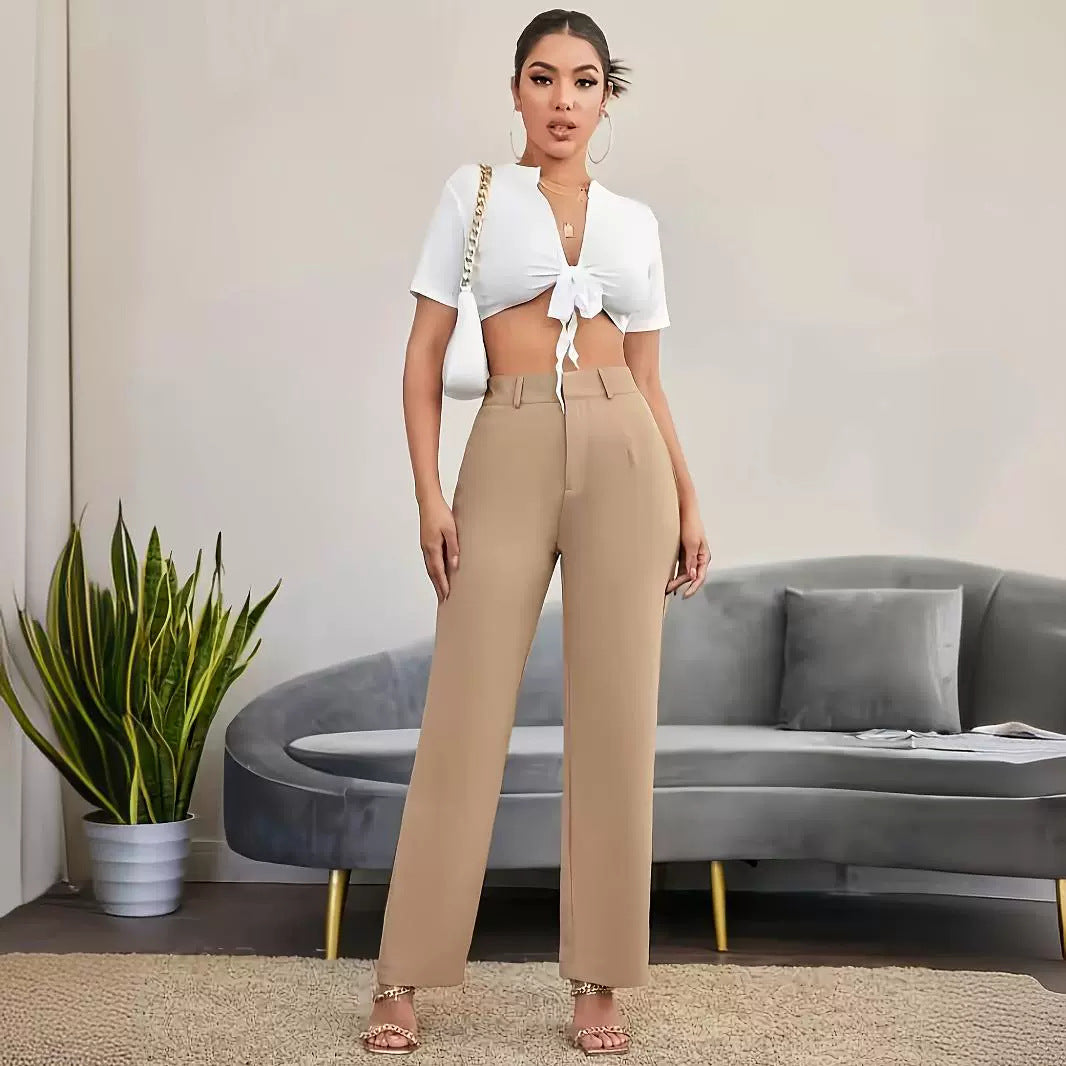 Women Clothing High Waist Casual Work Pant Slim Fit Slimming Work Pant Women Trousers Autumn Occupation Pants