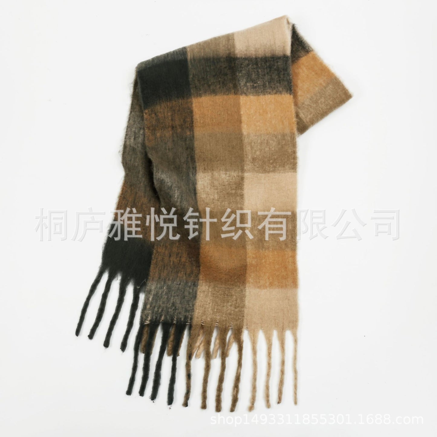 High Grade Color Plaid Scarf Women Winter Warm Scarf Mohair Thickened Scarf Shawl One Size Multi21