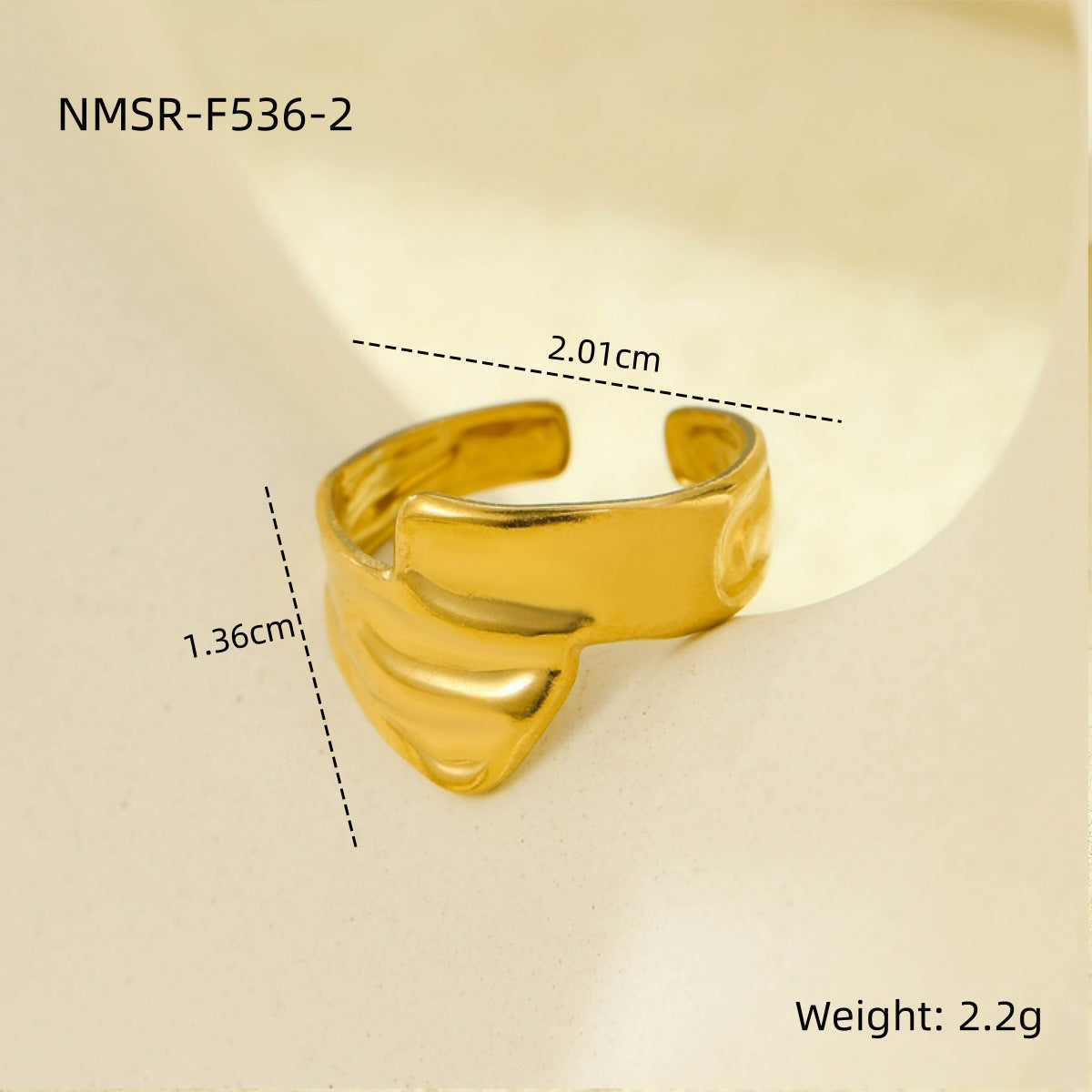 Stainless Steel Open Ring Multi Layer Geometric Abstract Hollow Out Cutout All Match Earrings One Size NMSR-F536-2