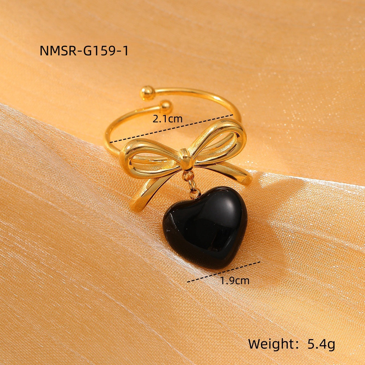 Love Titanium Steel Ring Women Affordable Luxury All Match Stainless Steel Ring One Size NMSR-G159-1 Black