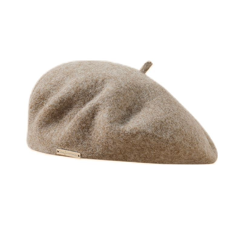 Autumn Winter Colors Available Wool Beret British Casual Season Warm Thickened Solid Color All Matching Hat