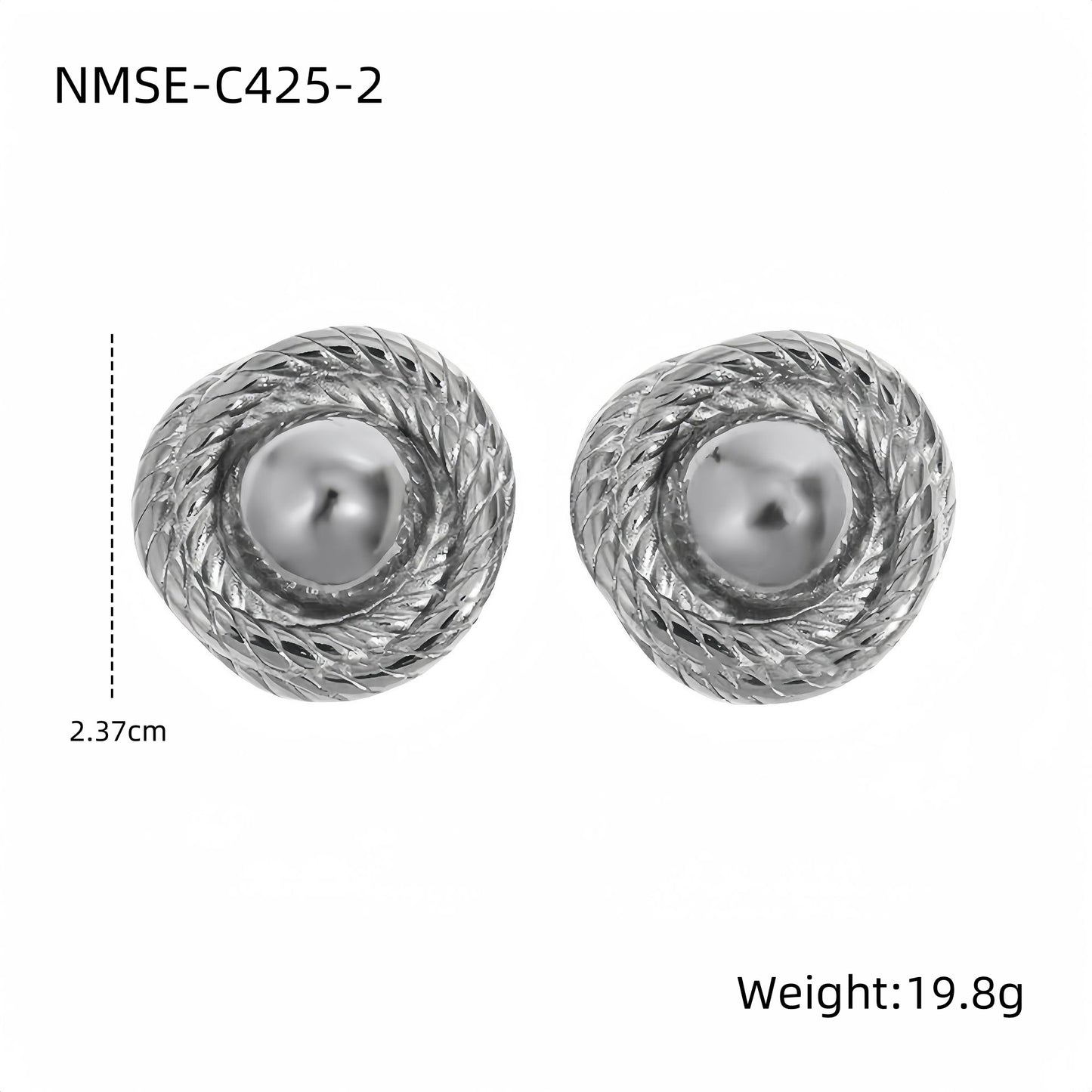 Titanium Steel Spiral Earrings Special Interest Design Trend Exaggerated Modeling Stainless Steel Embellished One Size Steel Color