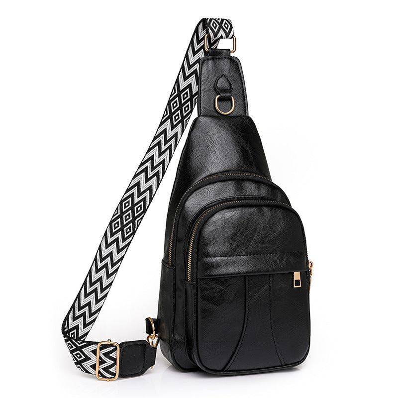 Bag Women Korean Casual Messenger Bag Women Retro Soft Leather Shoulder Bag One Size Black