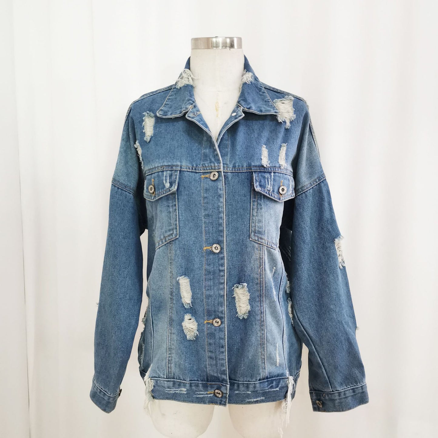 Casual Ripped Denim Jacket Do the Old Cowboy Coat