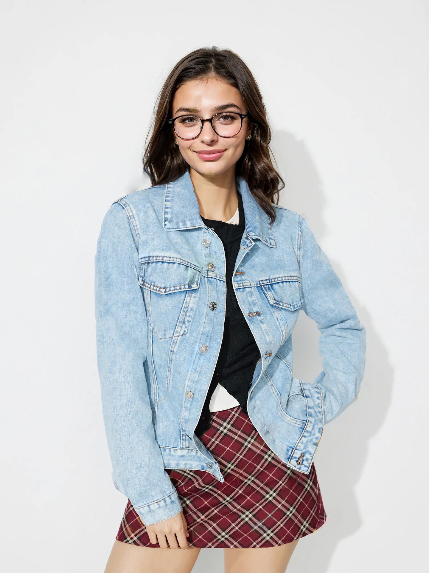 Casual Sexy Loose Lady Denim Jacket Blue